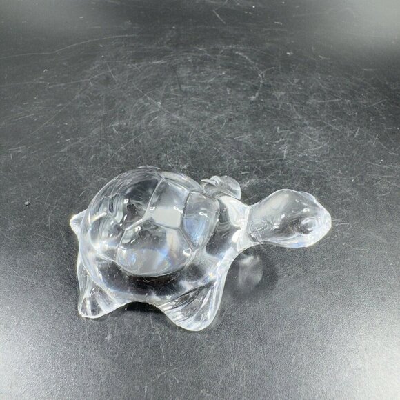 Vintage Clear Glass Crystal Miniature Turtle Reptile Figurine Decor Small Figure - Picture 12 of 15